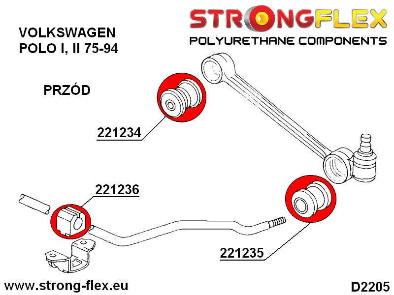 Front anti roll bar bush