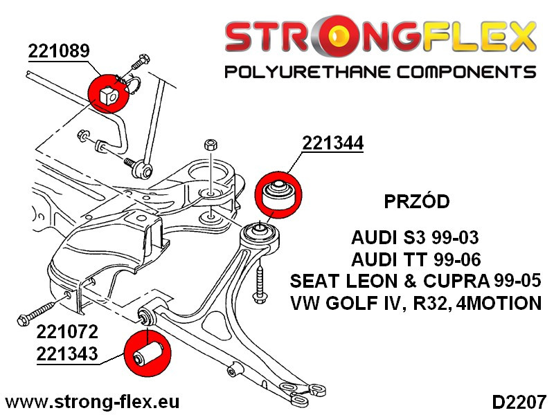 Front suspension bush kit SPORT