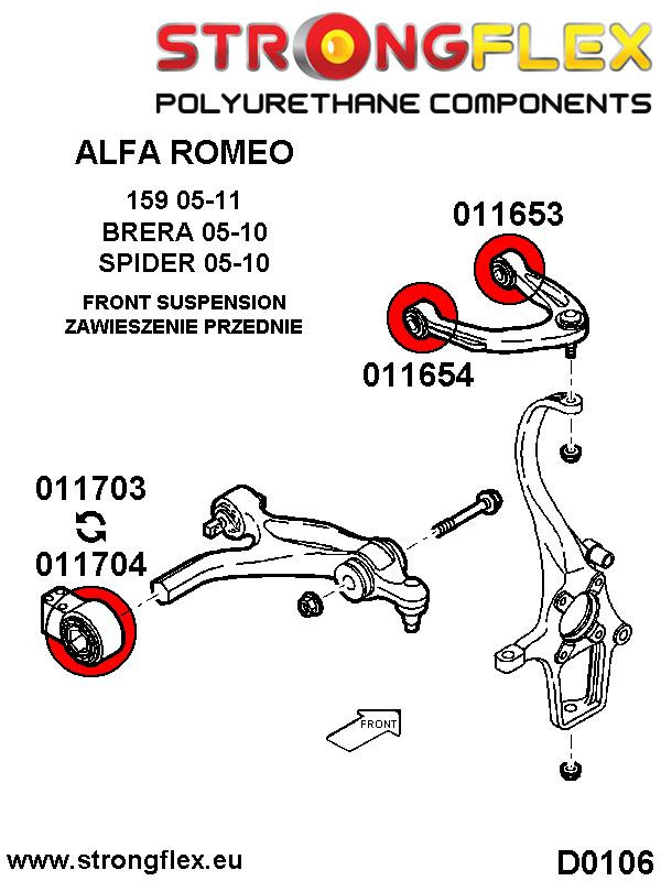 Front lower arm rear bush 46mm