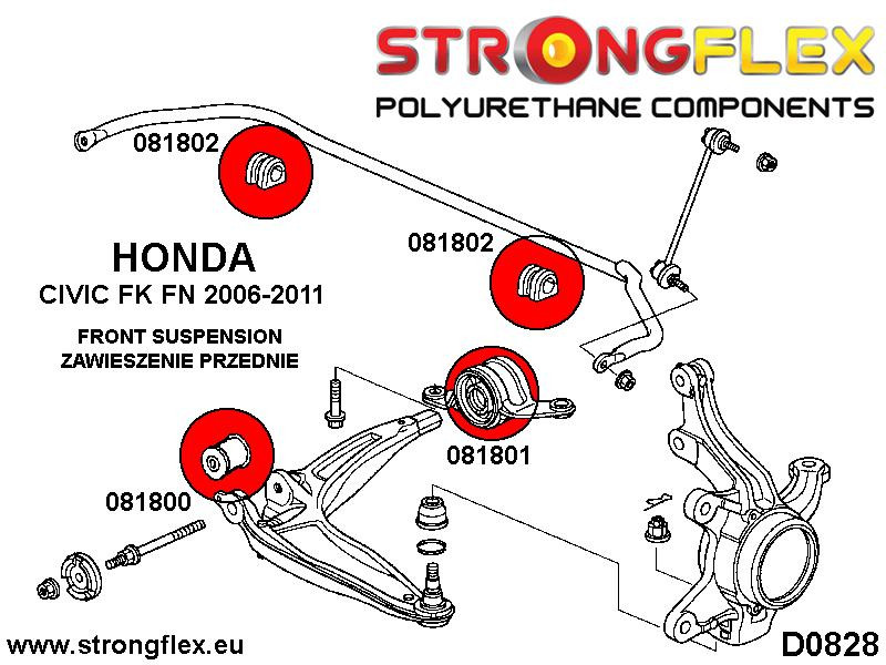 Front suspension bush kit SPORT