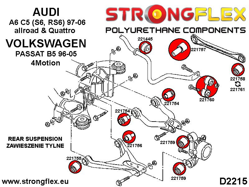 Rear suspension bush kit