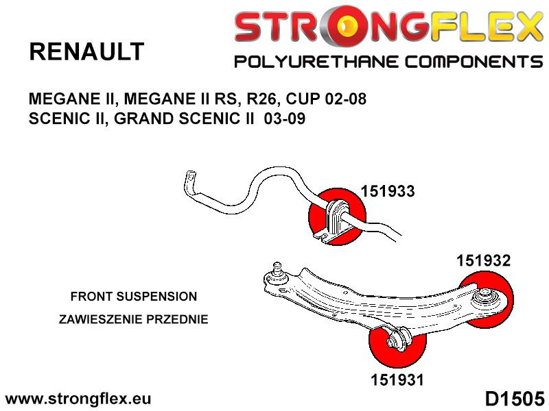 Front lower arm - rear bush SPORT