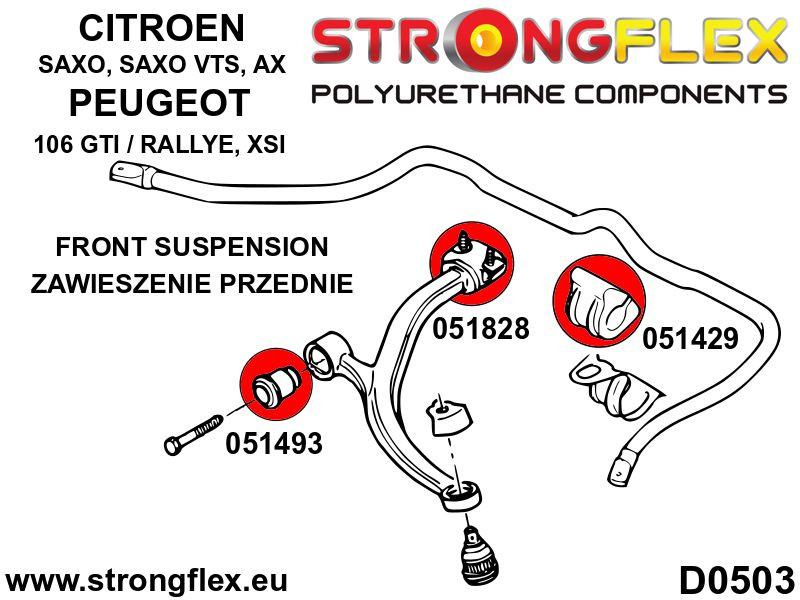Front control arm - rear bush SPORT