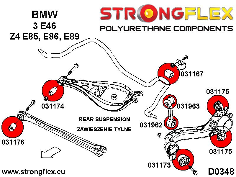 Rear anti roll bar link to arm bush SPORT