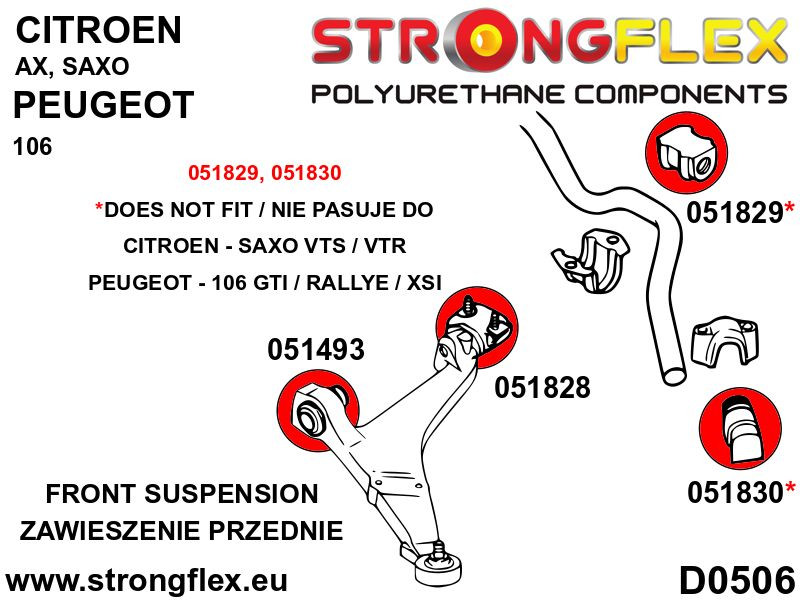 Front anti roll bar link bush SPORT