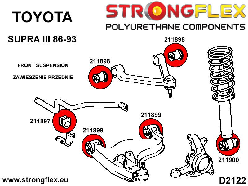 Toyota Supra MK3 Front shock absorber bush SPORT