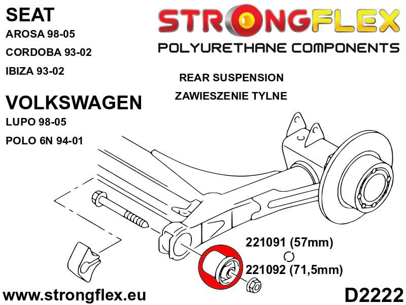 Rear beam bush 57mm