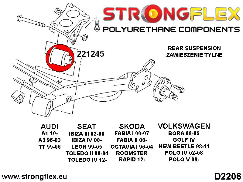 Rear subframe bush 69mm