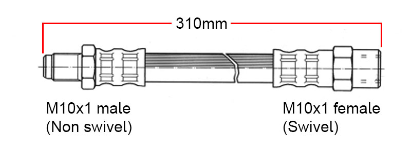 Brake hose Rear Volvo 240 / 740 / 940 with S60R / V70R 4-piston brake caliper