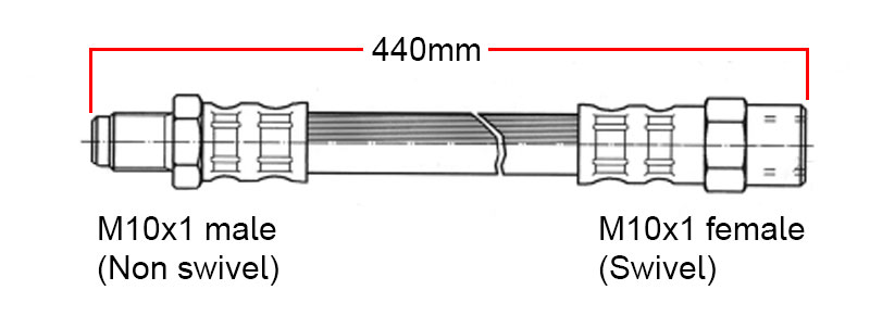 Brake hose Front Drifting Volvo 240 / 740 / 940 with S60R / V70R 4-piston brake caliper