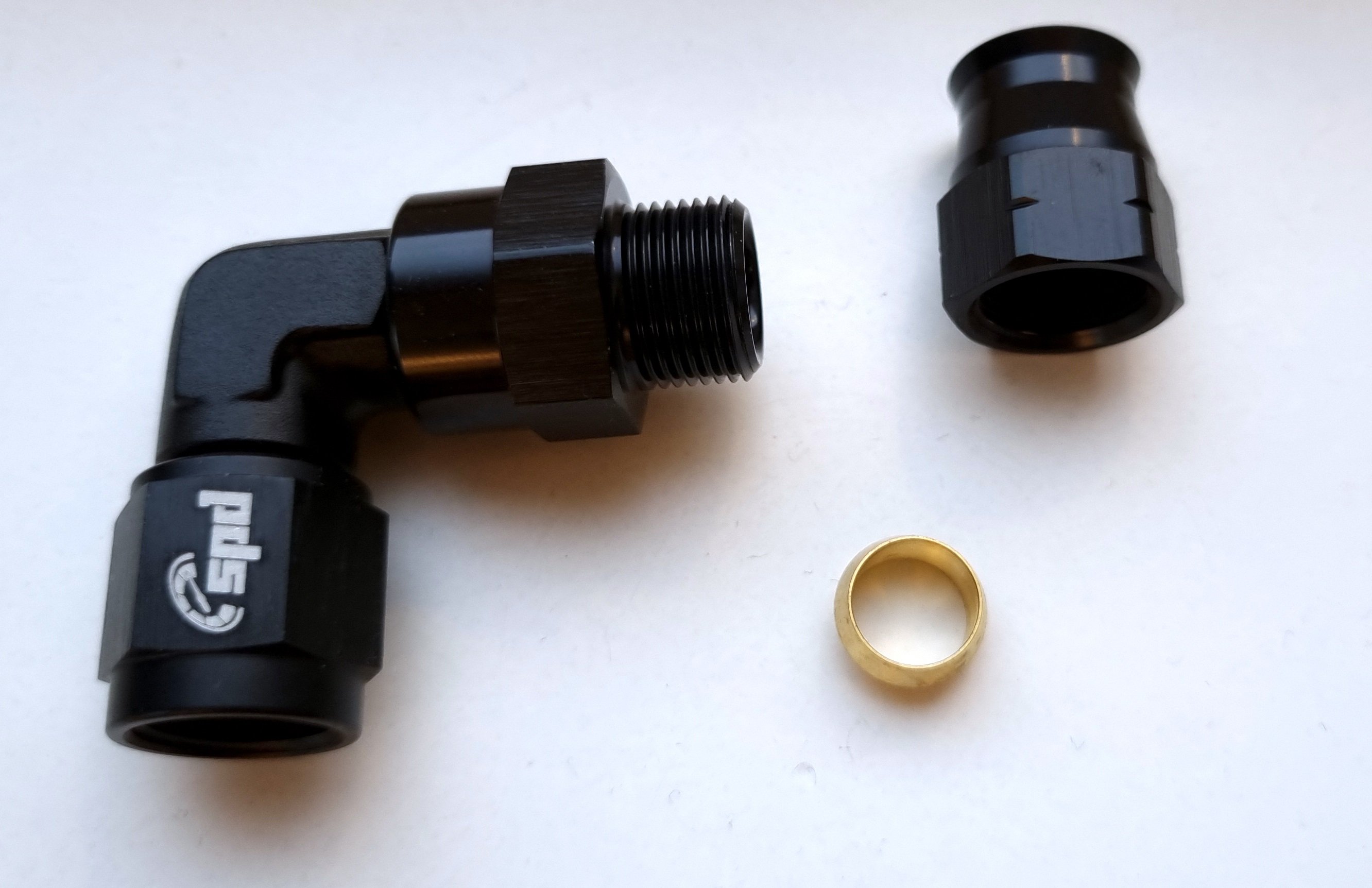 AN6 - 3/8" female Aluminum tube cutter fitting - 90°