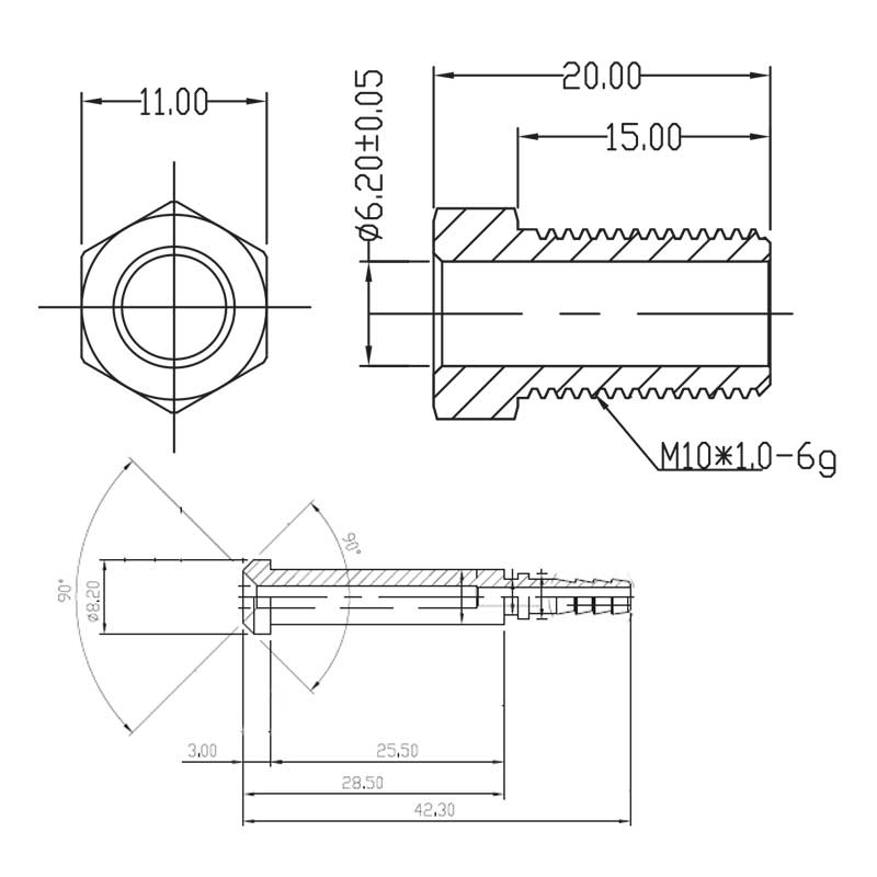 Brake fitting M10x1 Male 90 degrees (swivel)