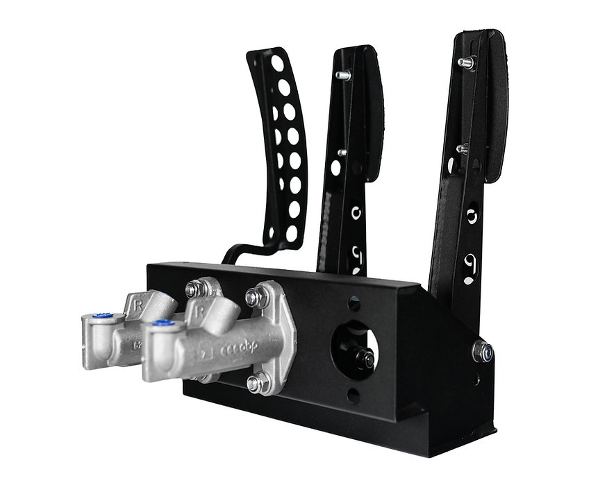 OBP Floor mounted pedal box 3 pedals 2x master cylinders (Cable Clutch)