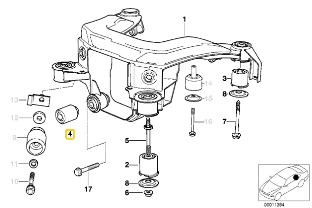 IRP Differential bushing Polyurethane BMW E36
