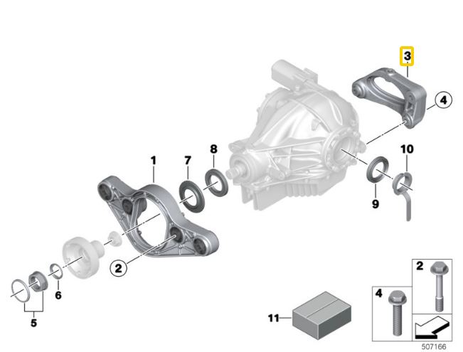 IRP Differential aluminium dual mount bracket BMW F87 M2, F80 M3, F82/F83 M4