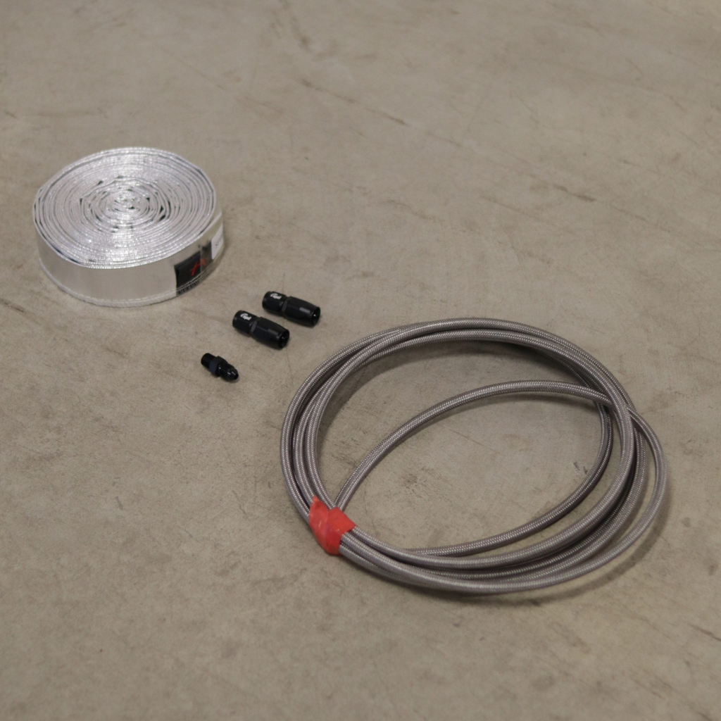 Garret Oil in Kit Turbo 2 x Straight connection AN4 + Alu Heat protection