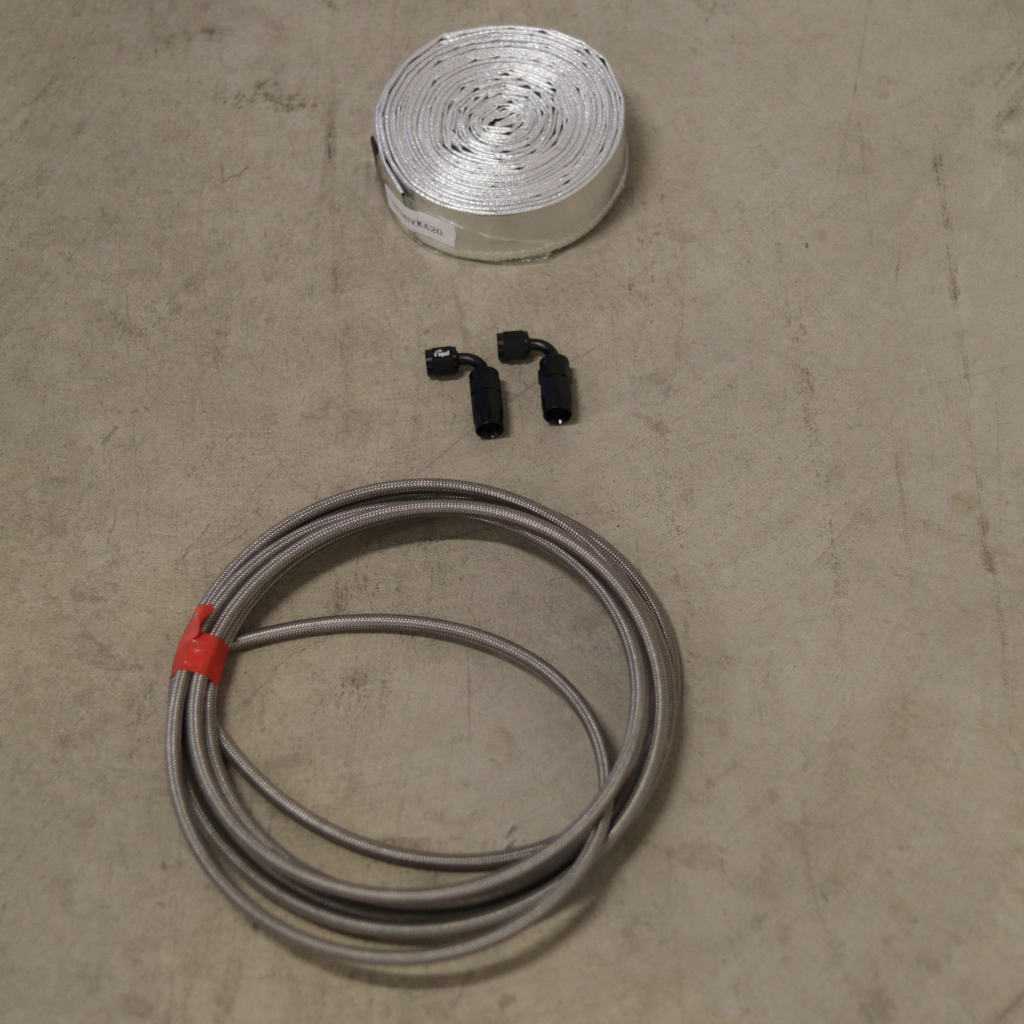 Oil in Kit Turbo 2 x 90 Degrees AN4 + Alu Heat Shield
