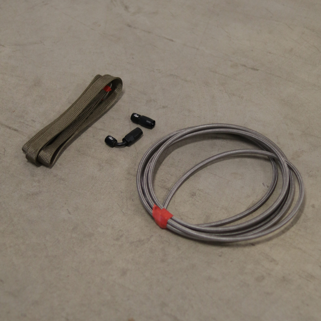 Oil in Kit Turbo 1 x Straight 1 x 90 Degree AN4 + Heat protection sock