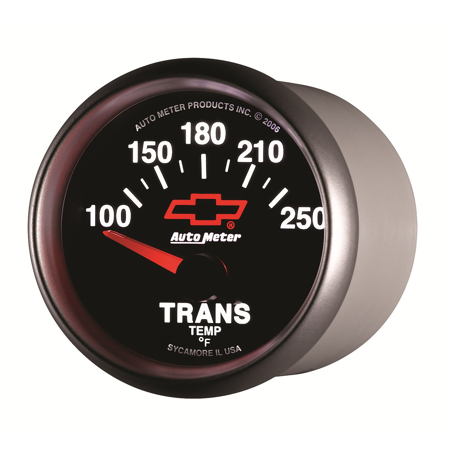 2-1/16" Transmission Temperature, 100-250 °F, Chevy Red Bowtie, Black
