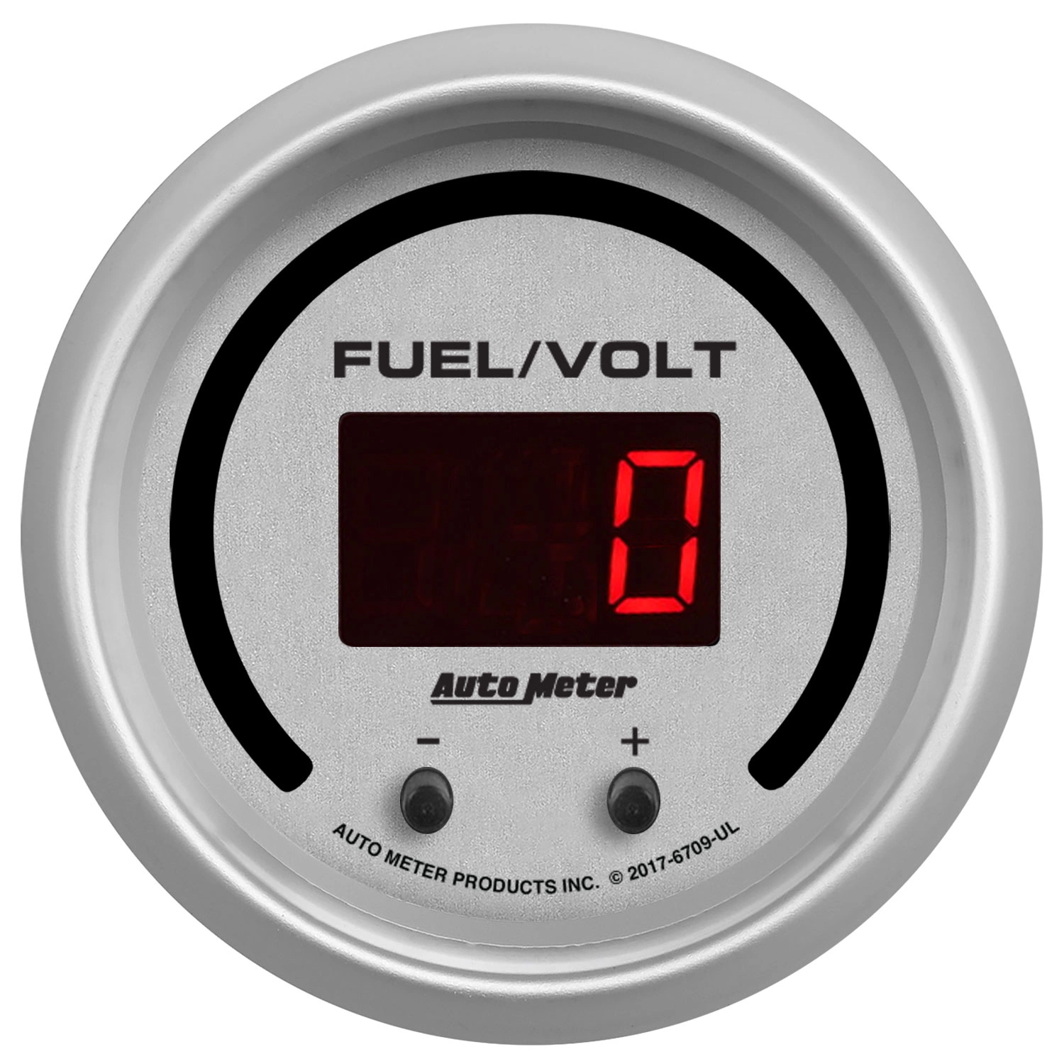 2-1/16" Two Channel Fuel Level / Voltmeter, 0-100%/8-18v, Ultra-Lite Elite Digital