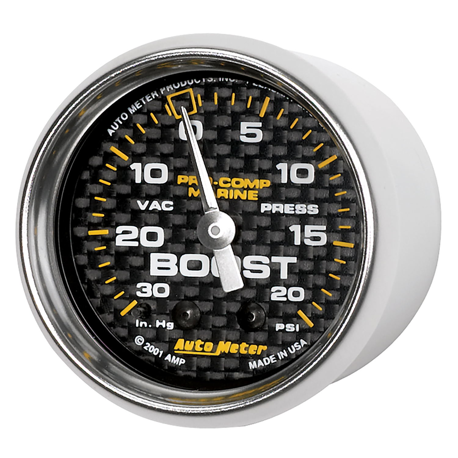 2-1/16" Vacuum/Boost, 30 In Hg/20 Psi, Marine Carbon Fiber