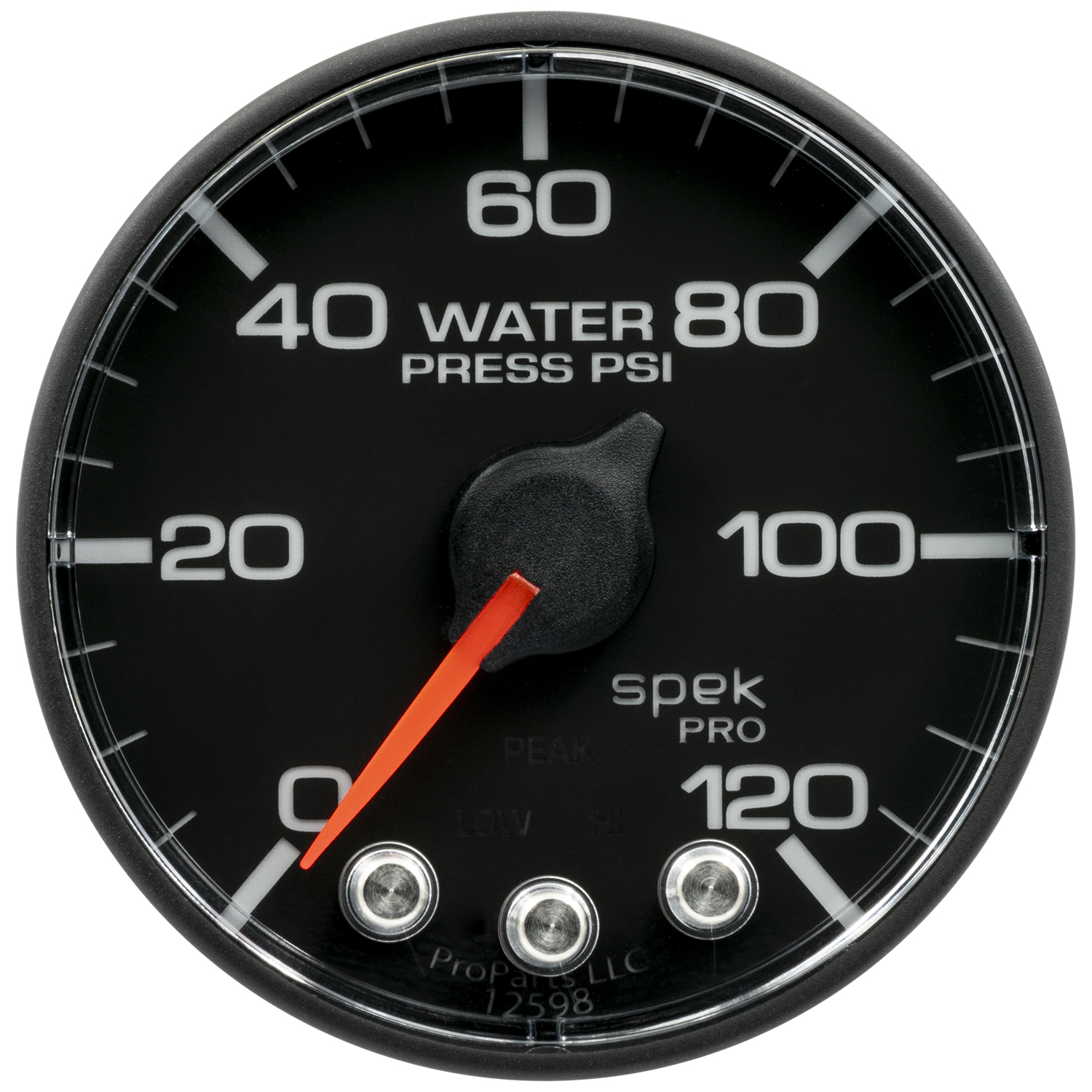 2-1/16" Water Pressure, 0-120 Psi, Spek-Pro, Black/Black (For 100 Psi Sensor Not Incl)