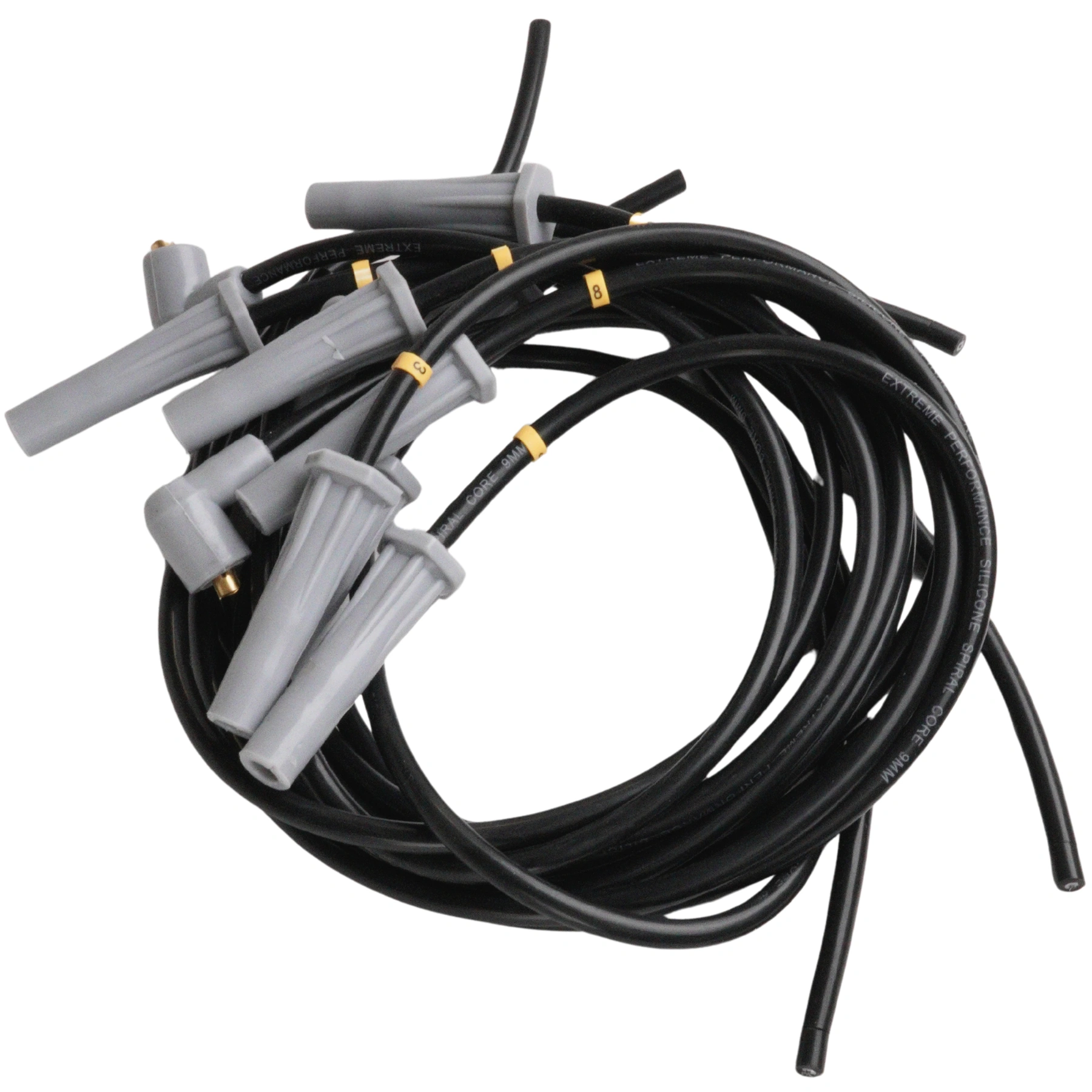 Ignition cable set straight angel Black