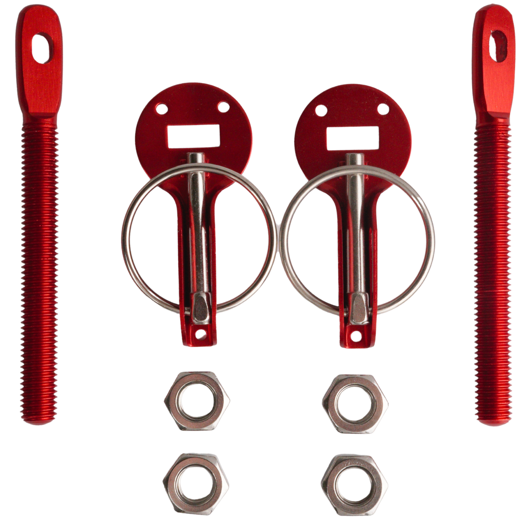 Bonnet latch aluminum red