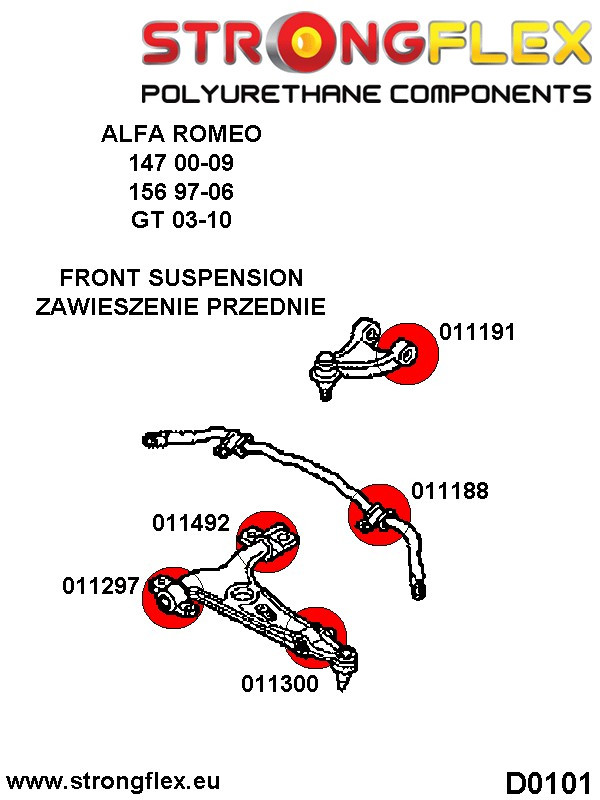 Front lower wishbone front bush SPORT