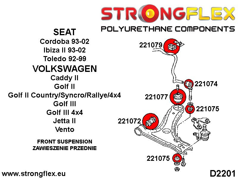 Front anti roll bar eye bolt bush SPORT