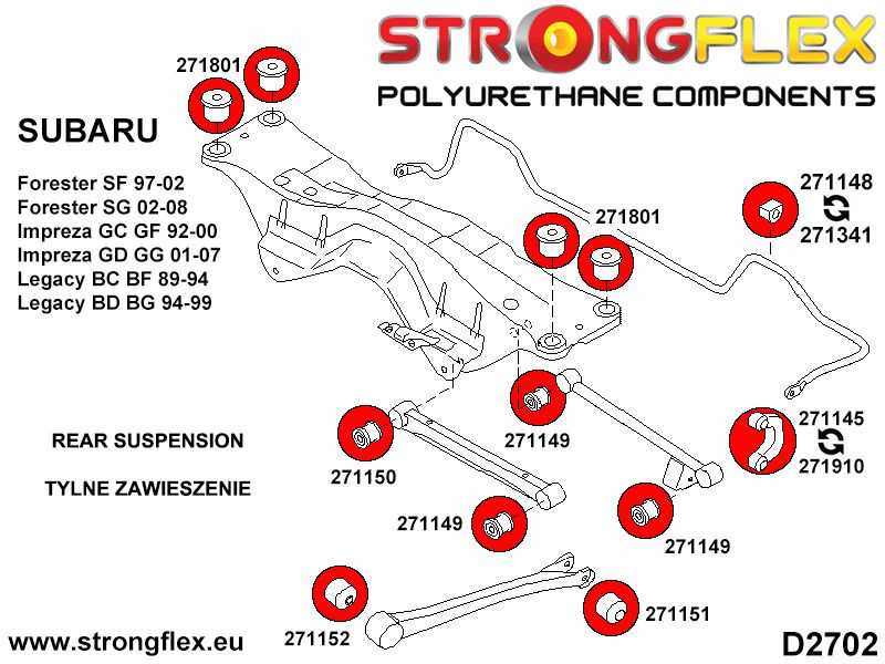 Front & rear anti roll bar bush