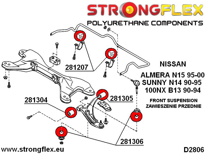 Front wishbone rear bush SPORT