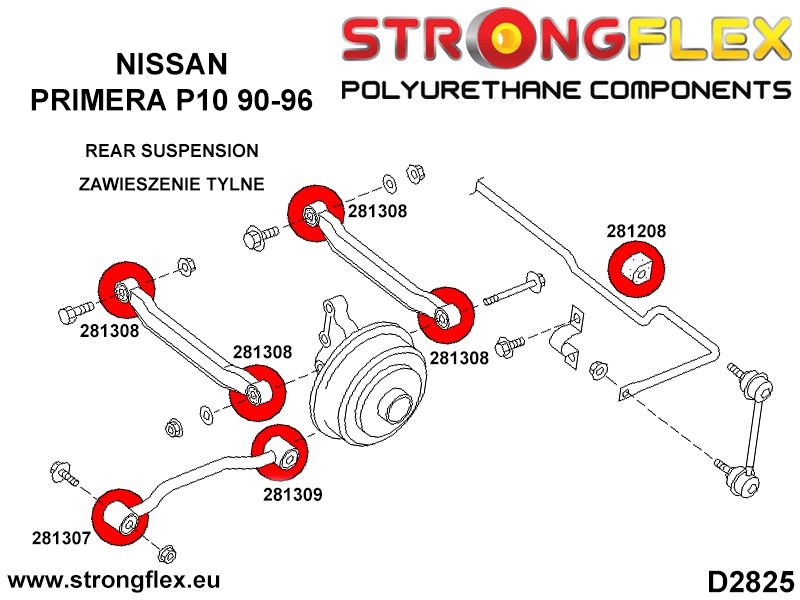 Outer arm to hub bush and inner track arm bush SPORT