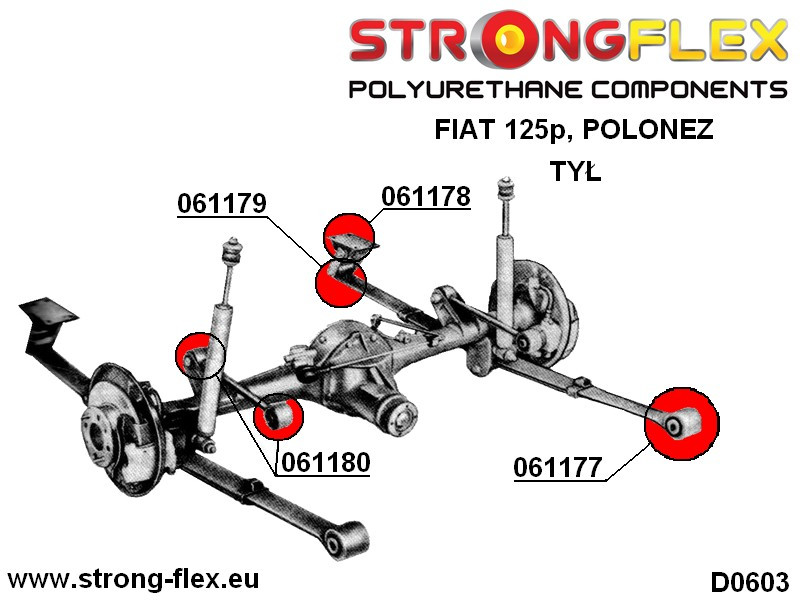 Rear suspension bush kit SPORT