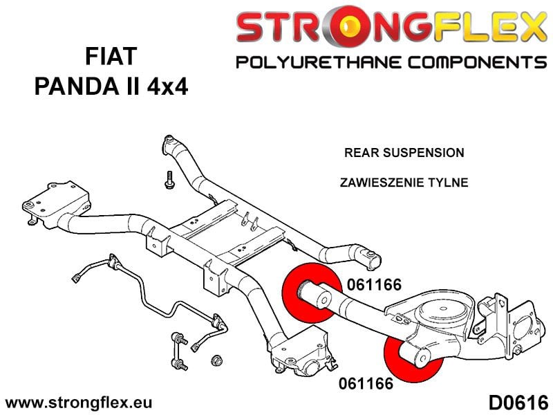 Rear trailing arm bushes kit