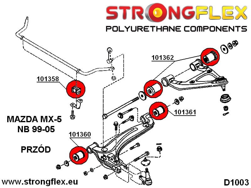 Front suspension polyurethane bush kit