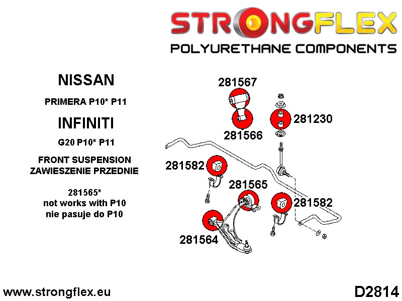 Front suspension bush kit SPORT