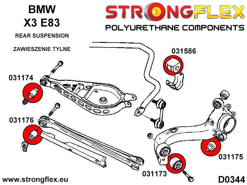 Rear anti roll bar bush