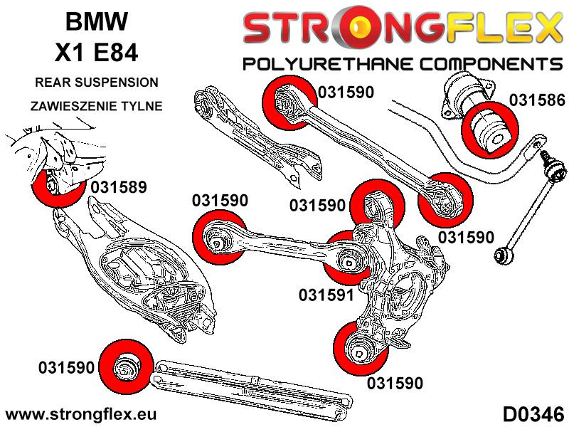 Rear upper control arm to hub bush SPORT