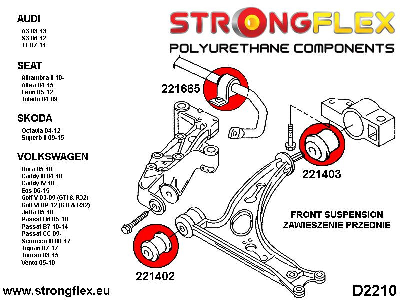 Front anti roll bar bush