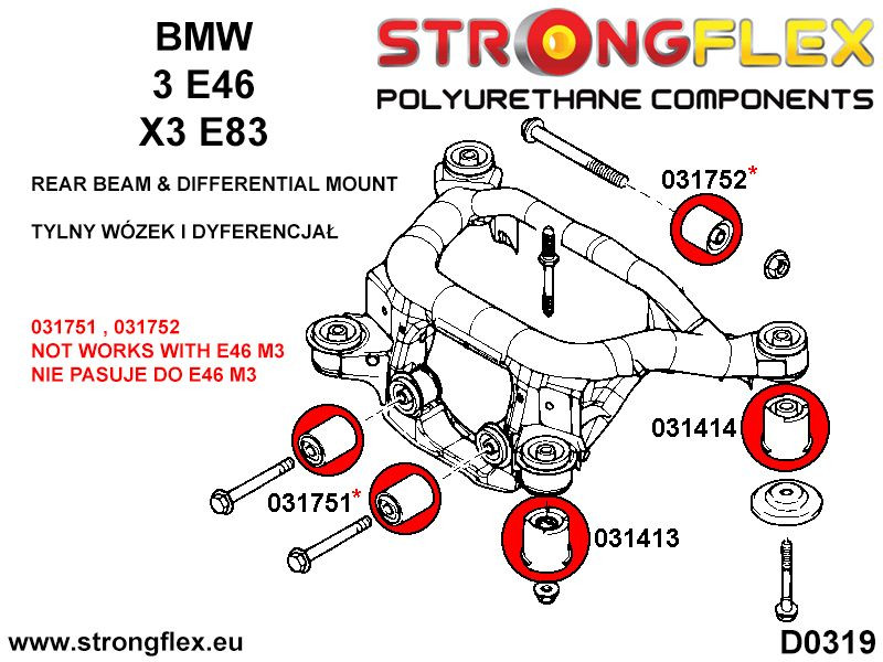 Rear differential rear mount bush