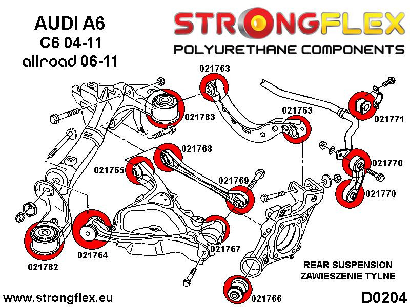 Rear subframe bush kit