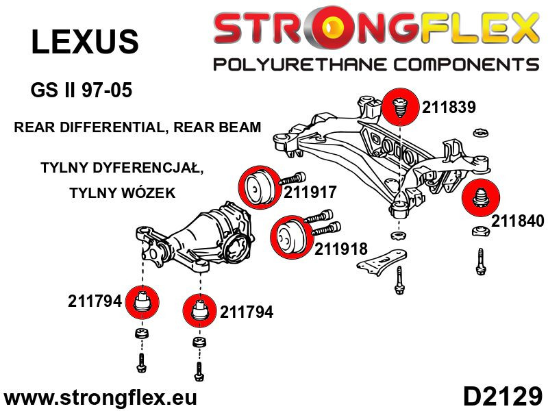 Toyota Supra MKIV Rear diff mount - front bush SPORT