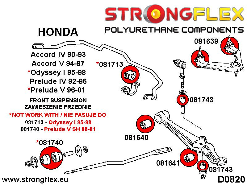 Suspension polyurethane bush kit