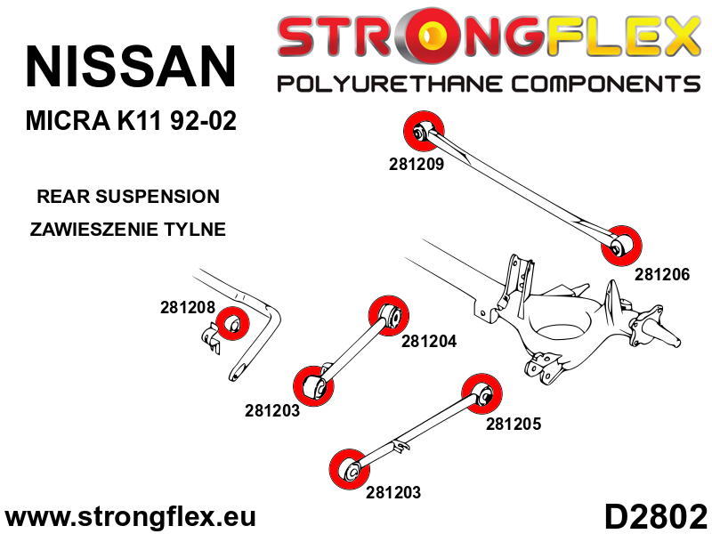 Rear anti roll bar bush SPORT