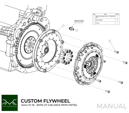 Flywheel VOLVO "white block" - M57N HGU HGK / N54