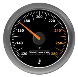 Innovate Analog MTX-A Fluid Temp(oil,water,etc)Gauge Kit,Bla