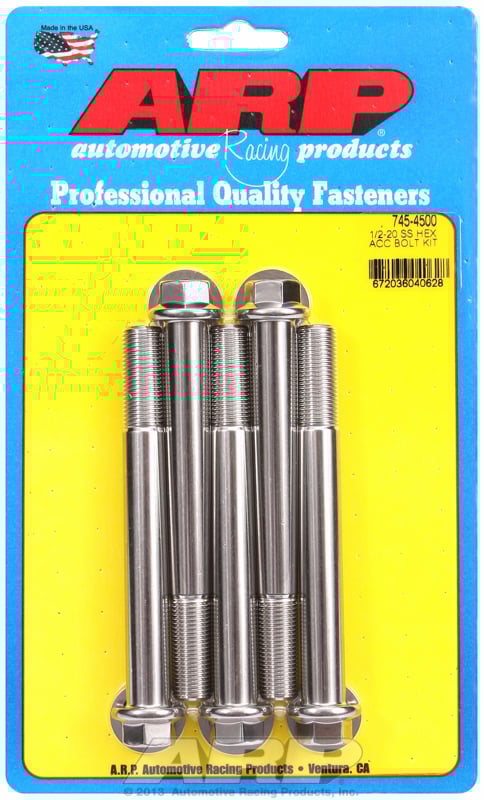 ARP Bolt Kit 1/2-20 x 4.500 SS Hex