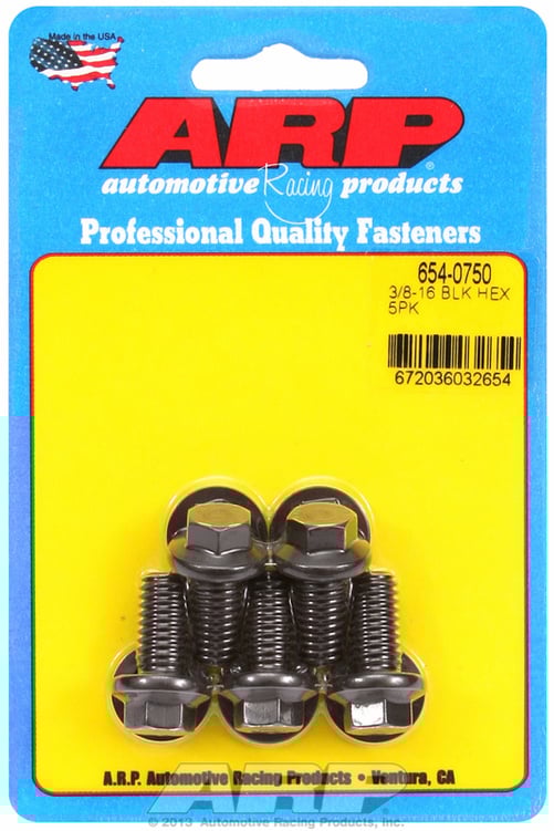 "3/8""-16 x 0.750 hex 7/16 wrenching black oxide bolts"(5pcs