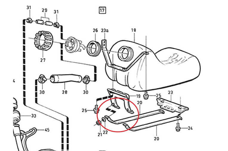 Skid plate fuel tank Volvo 740 / 940